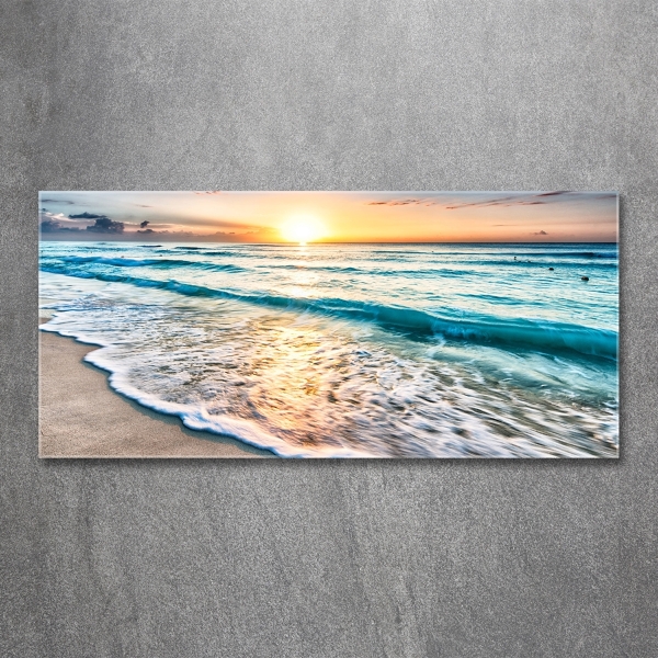 Quadro in vetro Spiaggia al tramonto