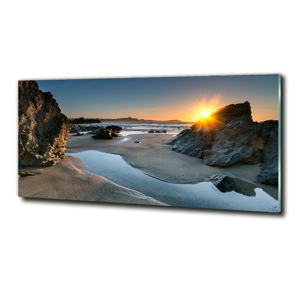 Quadro in verde Rocce sulla spiaggia