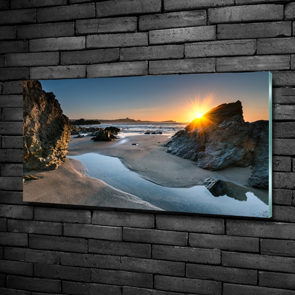 Quadro in verde Rocce sulla spiaggia