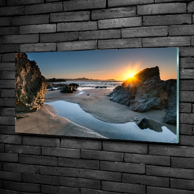 Quadro in verde Rocce sulla spiaggia