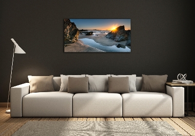 Quadro in verde Rocce sulla spiaggia