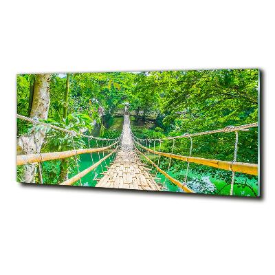 Quadro su vetro Ponte della foresta di bambù