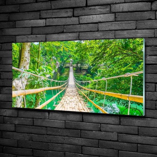 Quadro su vetro Ponte della foresta di bambù
