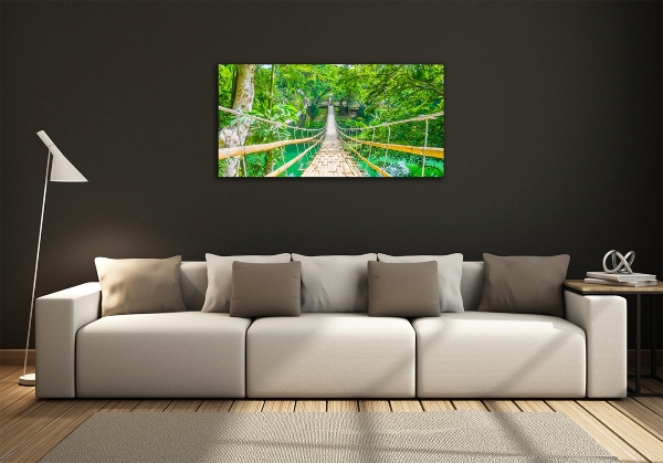 Quadro su vetro Ponte della foresta di bambù