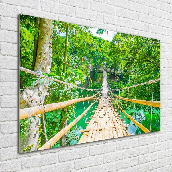 Quadro su vetro Ponte della foresta di bambù
