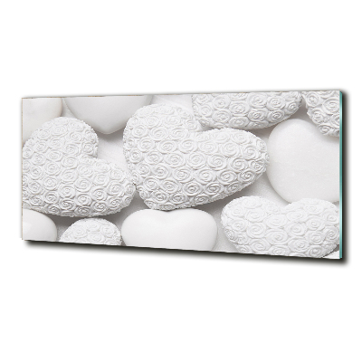 Quadro in verde Sfondo a forma di cuore bianco