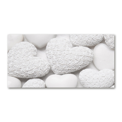 Quadro in verde Sfondo a forma di cuore bianco