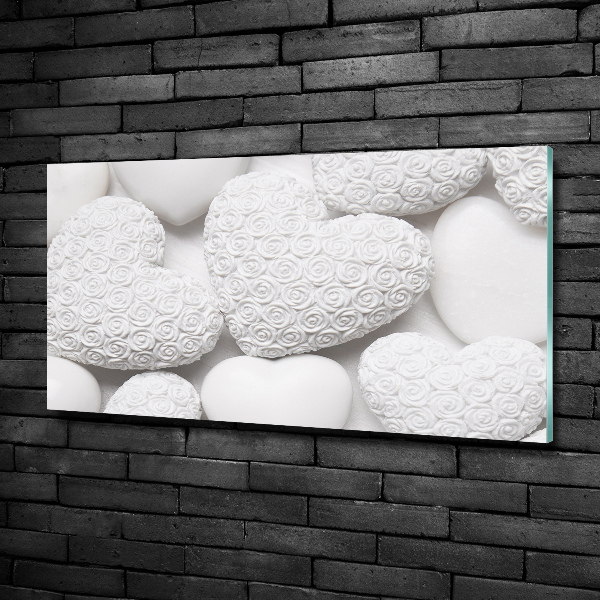 Quadro in verde Sfondo a forma di cuore bianco