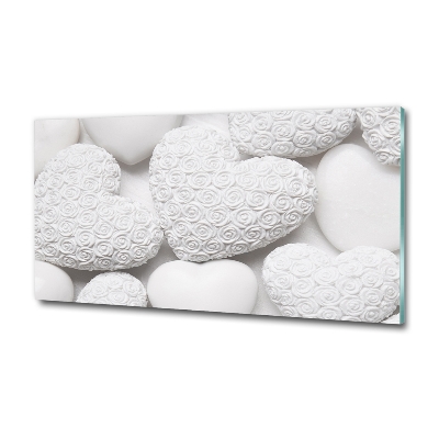 Quadro in verde Sfondo a forma di cuore bianco