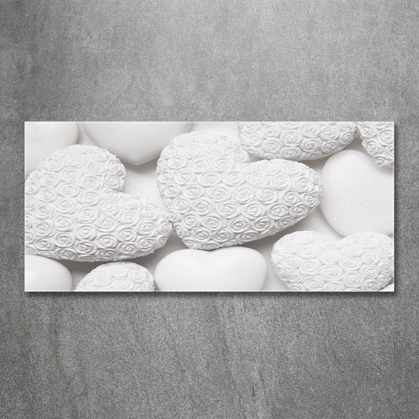 Quadro in verde Sfondo a forma di cuore bianco