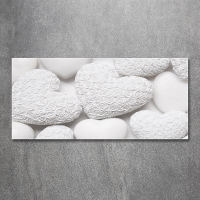 Quadro in verde Sfondo a forma di cuore bianco