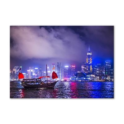Quadro vetro Hong Kong di notte