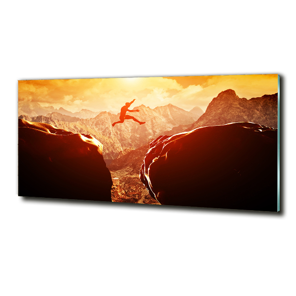 Quadro in verde Salta oltre l'abisso