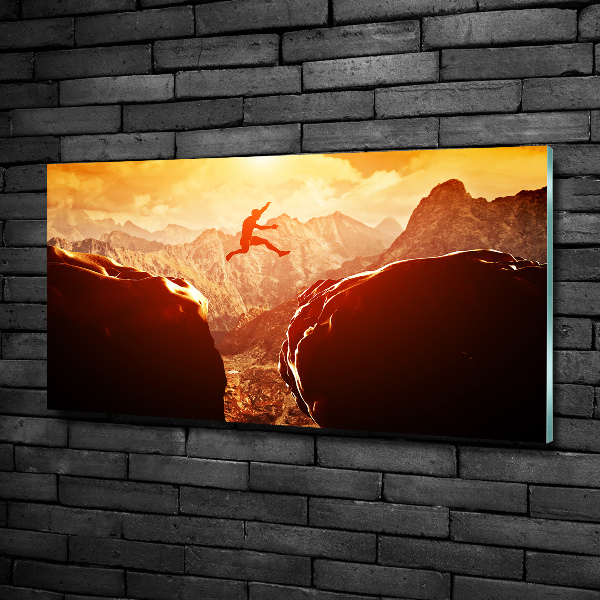 Quadro in verde Salta oltre l'abisso