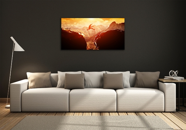 Quadro in verde Salta oltre l'abisso