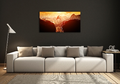 Quadro in verde Salta oltre l'abisso