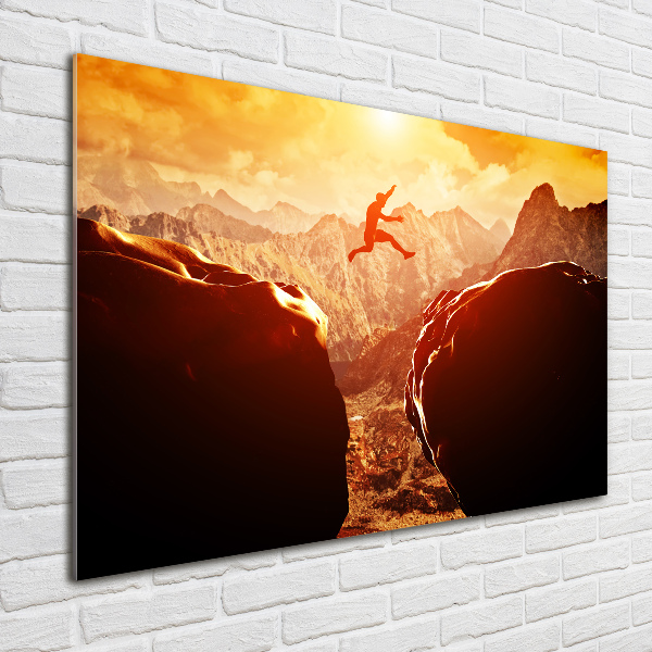 Quadro in verde Salta oltre l'abisso