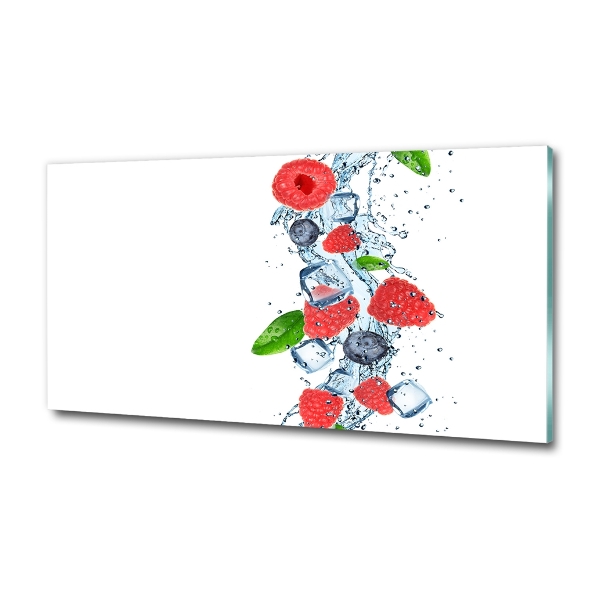 Quadro vetro Frutti di bosco con ghiaccio