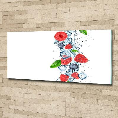 Quadro vetro Frutti di bosco con ghiaccio