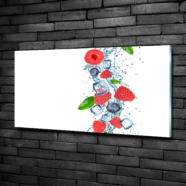 Quadro vetro Frutti di bosco con ghiaccio