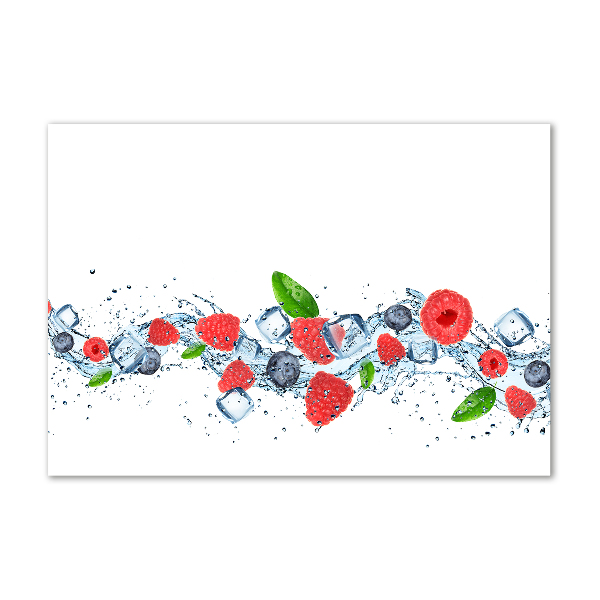 Quadro vetro Frutti di bosco con ghiaccio