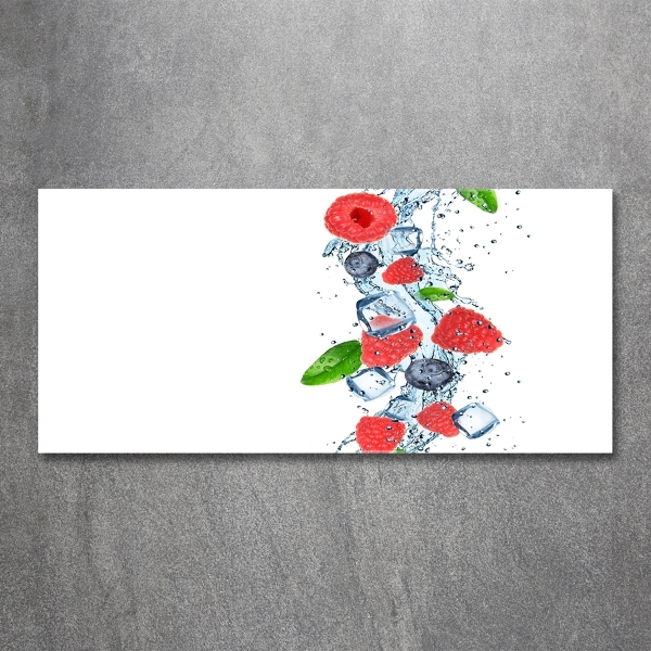 Quadro vetro Frutti di bosco con ghiaccio