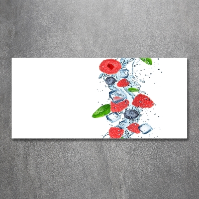Quadro vetro Frutti di bosco con ghiaccio