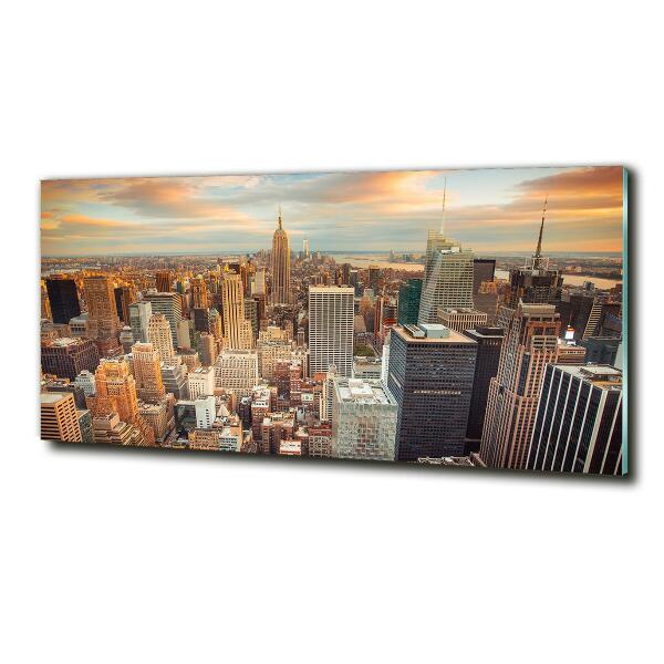Quadro vetro Vista a volo d'uccello di New York