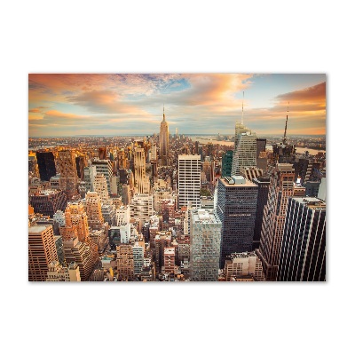 Quadro vetro Vista a volo d'uccello di New York