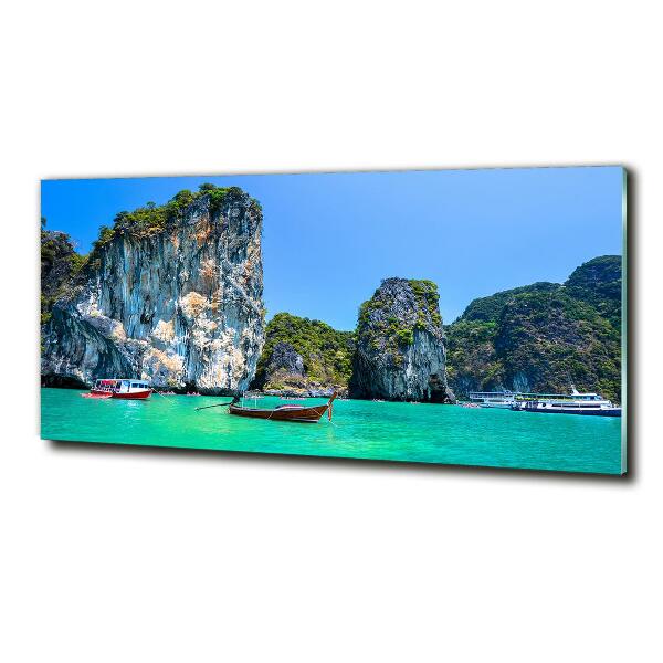 Quadro in verde Barche Thailandia