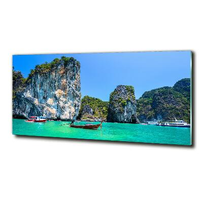 Quadro in verde Barche Thailandia