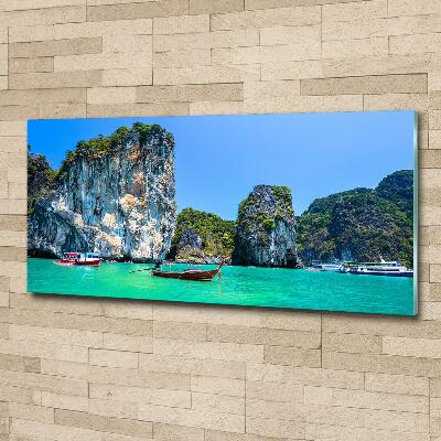 Quadro in verde Barche Thailandia
