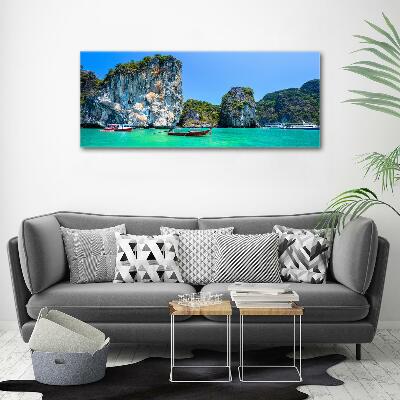 Quadro in verde Barche Thailandia
