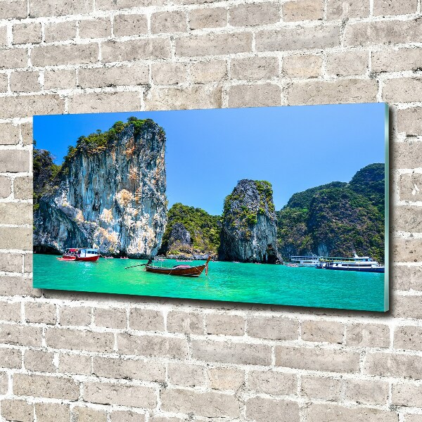 Quadro in verde Barche Thailandia