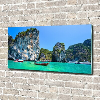 Quadro in verde Barche Thailandia