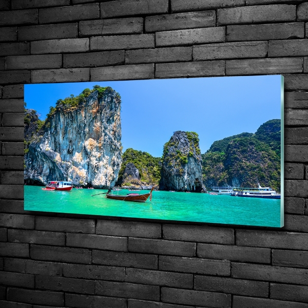 Quadro in verde Barche Thailandia