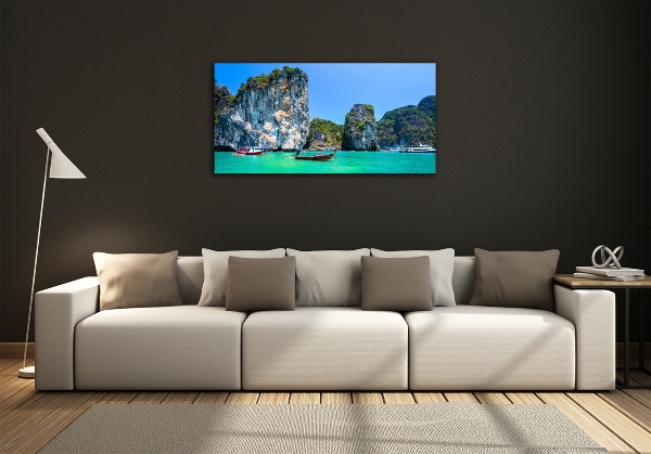 Quadro in verde Barche Thailandia