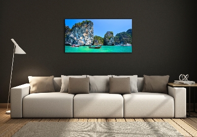 Quadro in verde Barche Thailandia