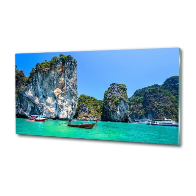 Quadro in verde Barche Thailandia