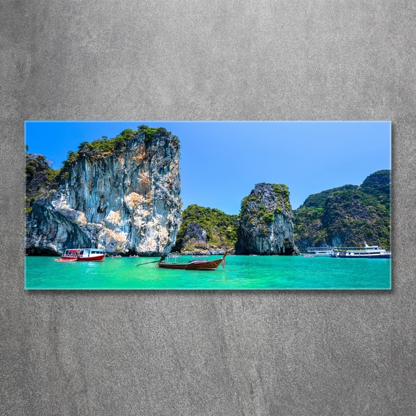 Quadro in verde Barche Thailandia