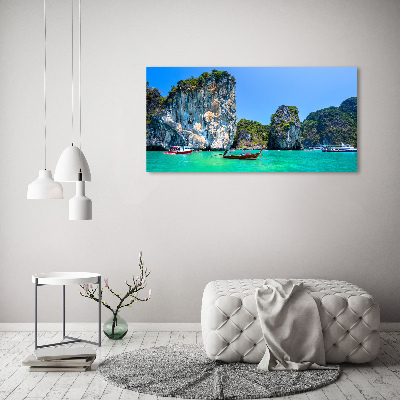 Quadro in verde Barche Thailandia