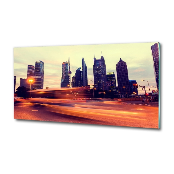 Quadro vetro Shanghai di notte