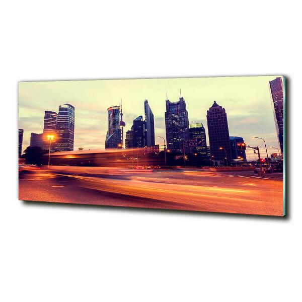 Quadro vetro Shanghai di notte
