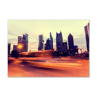 Quadro vetro Shanghai di notte