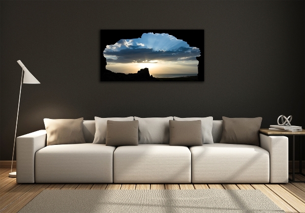 Quadro in verde Tramonto