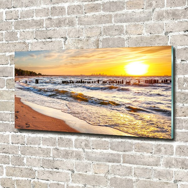 Quadro vetro Spiaggia al tramonto