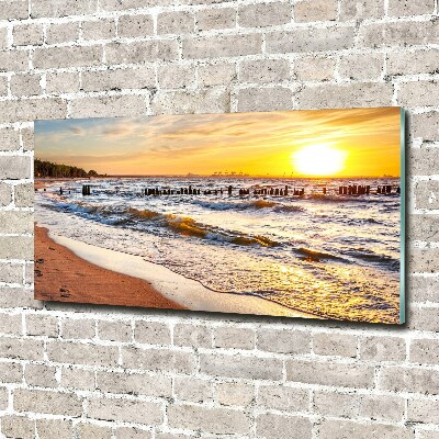 Quadro vetro Spiaggia al tramonto