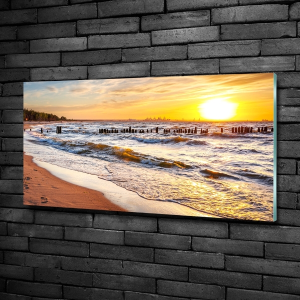 Quadro vetro Spiaggia al tramonto