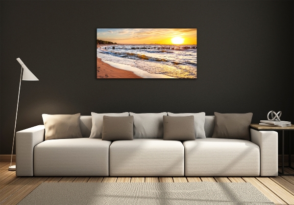 Quadro vetro Spiaggia al tramonto