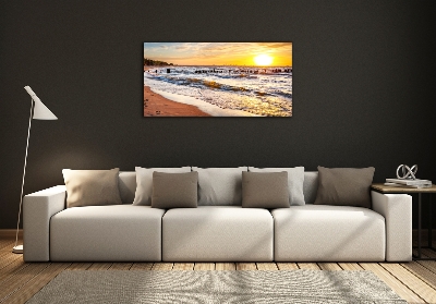 Quadro vetro Spiaggia al tramonto